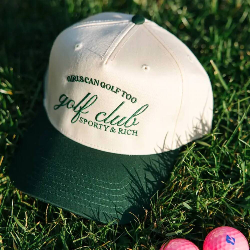 NEW RUBYMOON women's golf girly trucker hat in dark green natural